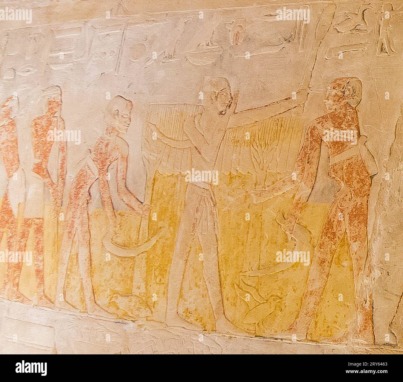 Ägypten, Sakkara, Grab von Mehu, Ernte. Stockfoto