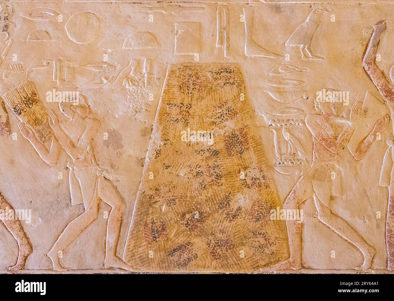 Ägypten, Sakkara, Grab von Mehu, Getreidestapel. Stockfoto