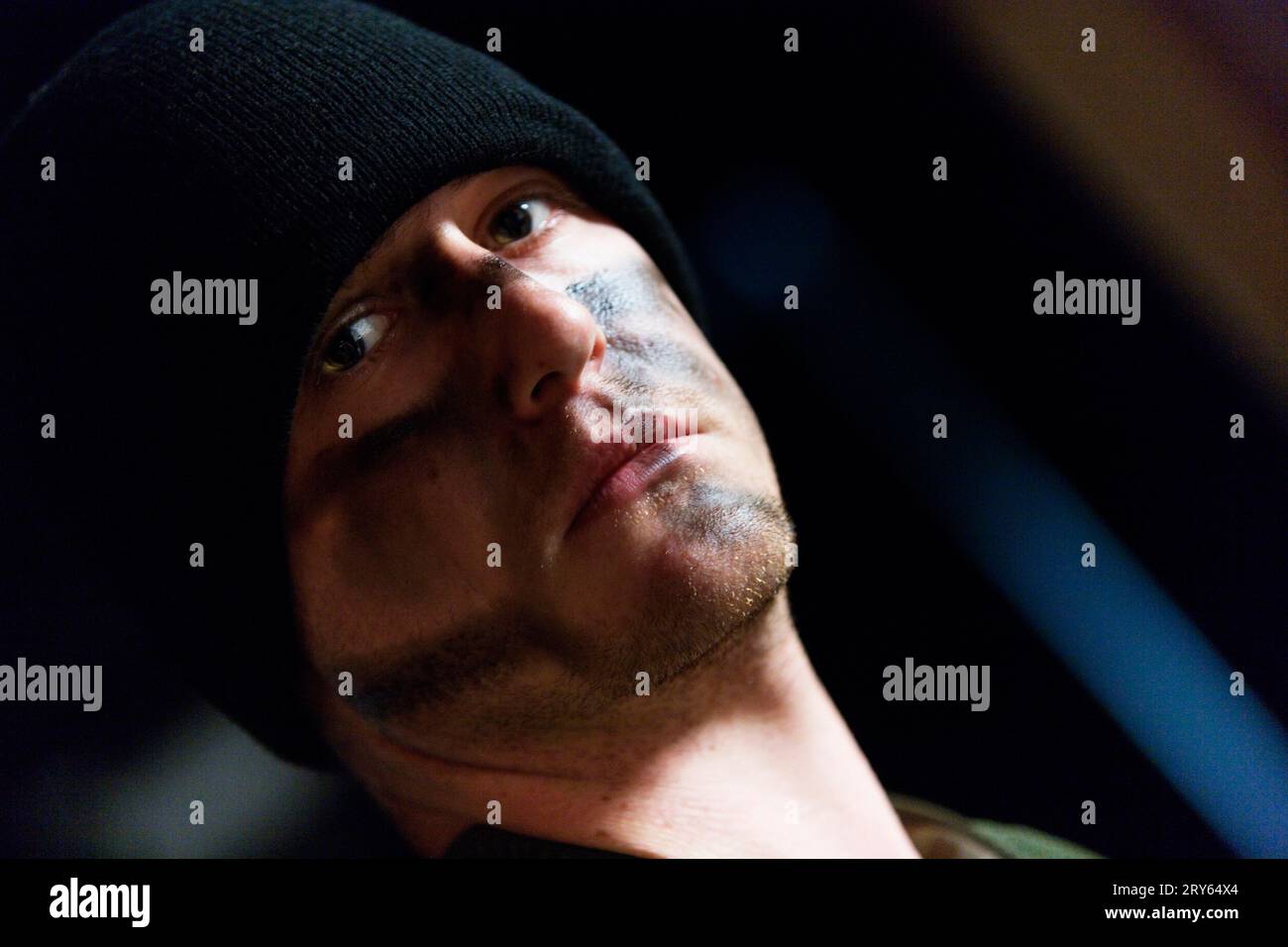 Porträt eines jungen Soldaten. Stockfoto