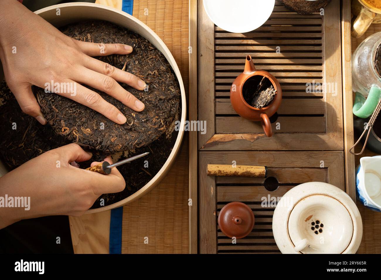 100 Jahre Alter Fermentierter Teestiegel Aus Korea Stockfoto