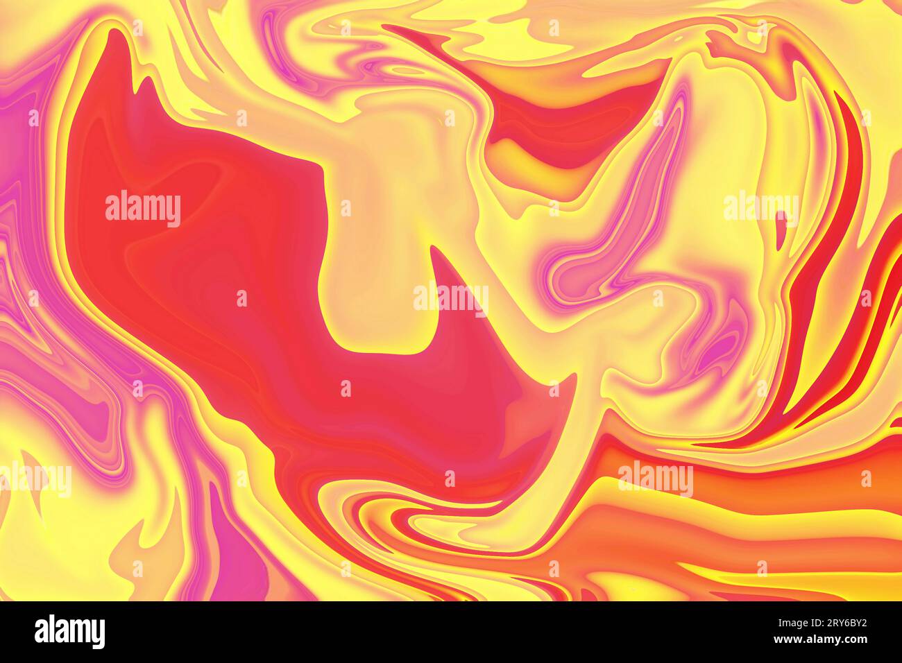 Fesselnde Formen und die Verschmelzung von Kunst und Technologie jenseits von Grenzen mit künstlerischem Ausdruck in orange-rosa-violetten psychedelischen Swirl-Trippy Stockfoto