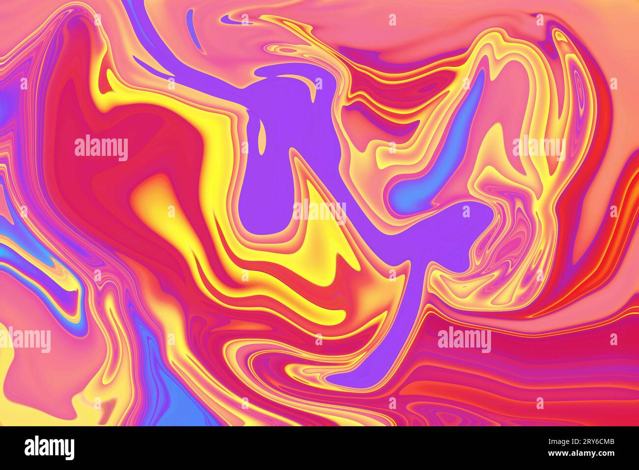 Dynamische Schönheit von wirbelnden Farben, die Grenzen überschreiten, mit künstlerischem Ausdruck in orange rosa lila psychedelischen Swirl Trippy Artwork abstrakt acr Stockfoto