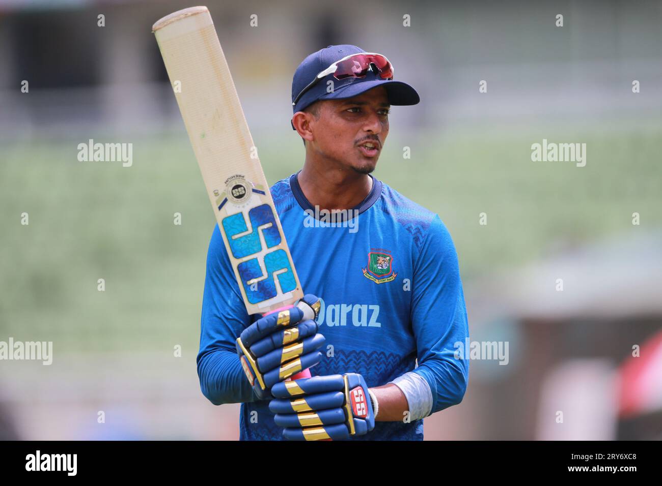 Shak Mahedi Hasan während des dritten ODI-Spiels von Bangladesch und Neuseeland in drei Spielreihen im Sher-e-Bangla National Cricket Stadium in Mirpur, Dhaka Stockfoto