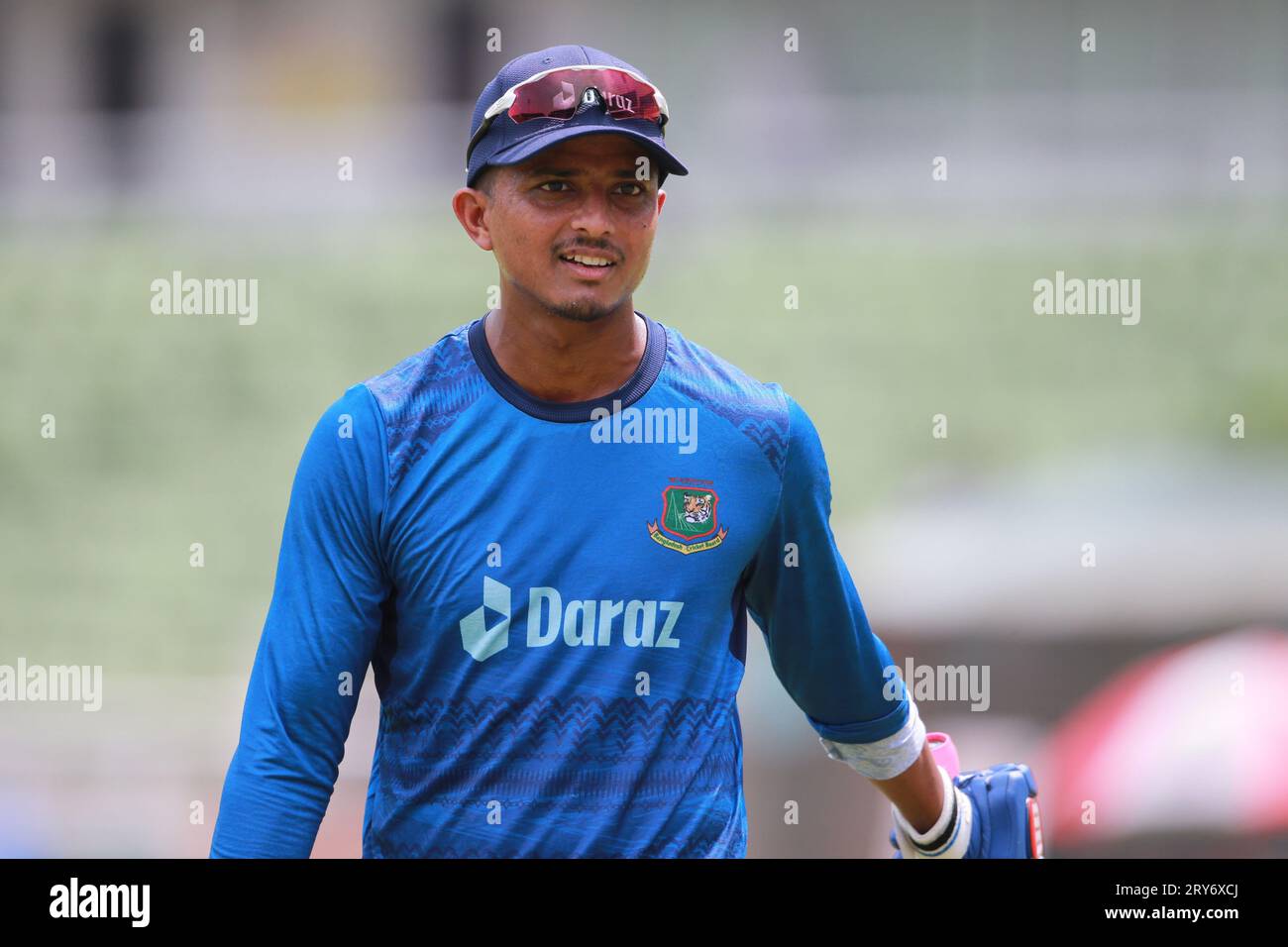 Shak Mahedi Hasan während des dritten ODI-Spiels von Bangladesch und Neuseeland in drei Spielreihen im Sher-e-Bangla National Cricket Stadium in Mirpur, Dhaka Stockfoto