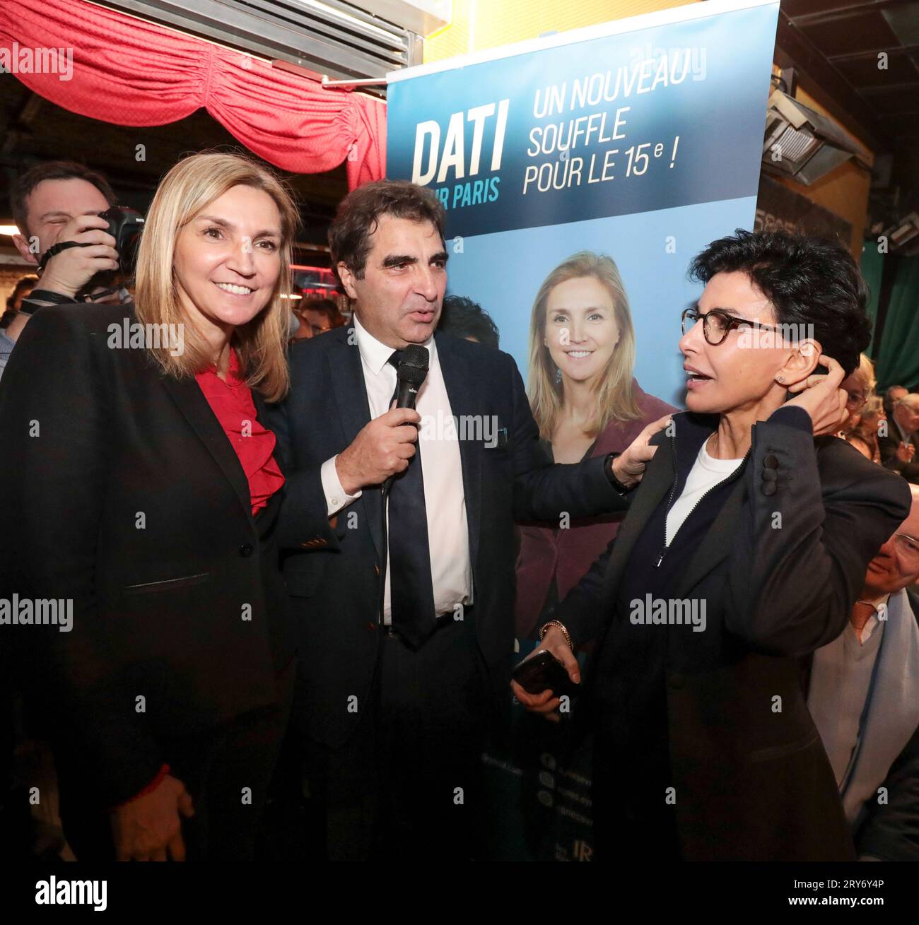 KOMMUNALWAHLEN TREFFEN AGNES EVREN, RACHIDA DATI, CHRISTIAN JACOB Stockfoto