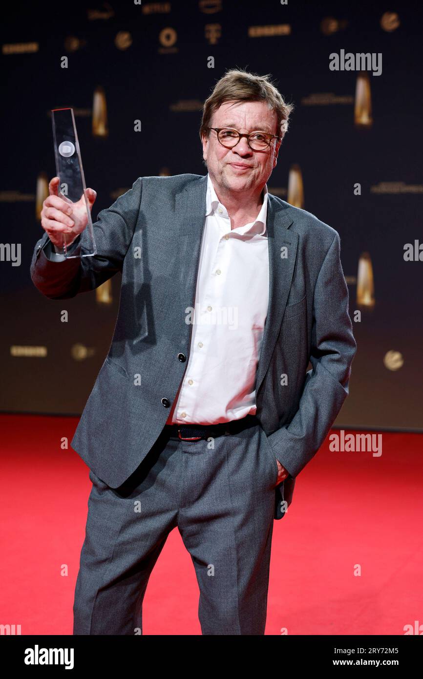 Sportkommentator Bela Rethy bei der Gala des Deutschen Fernsehpreis 2023 im Coloneum. Köln, 28.09.2023 NRW Deutschland *** Sportkommentatorin Bela Rethy beim Deutschen Fernsehpreis 2023 Gala im Coloneum Köln, 28 09 2023 NRW Deutschland Copyright: XChristophxHardtx Credit: Imago/Alamy Live News Stockfoto