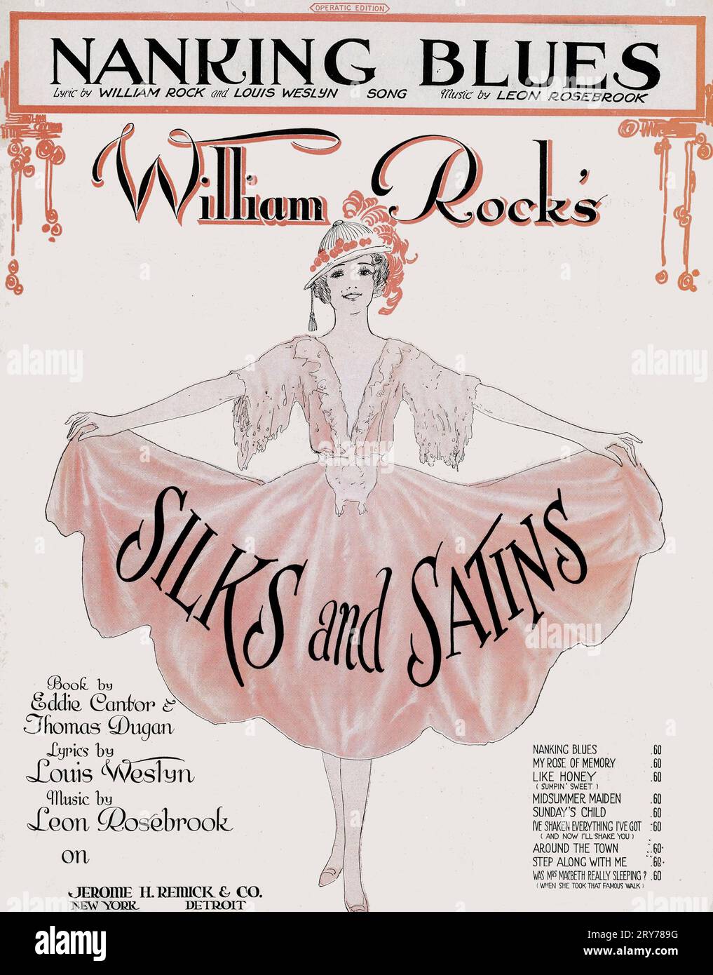 Cover für Noten von Nanking Blues - Lyrics von William Rock und Louis Weslyn, Musik von Leon Rosebrook Stockfoto
