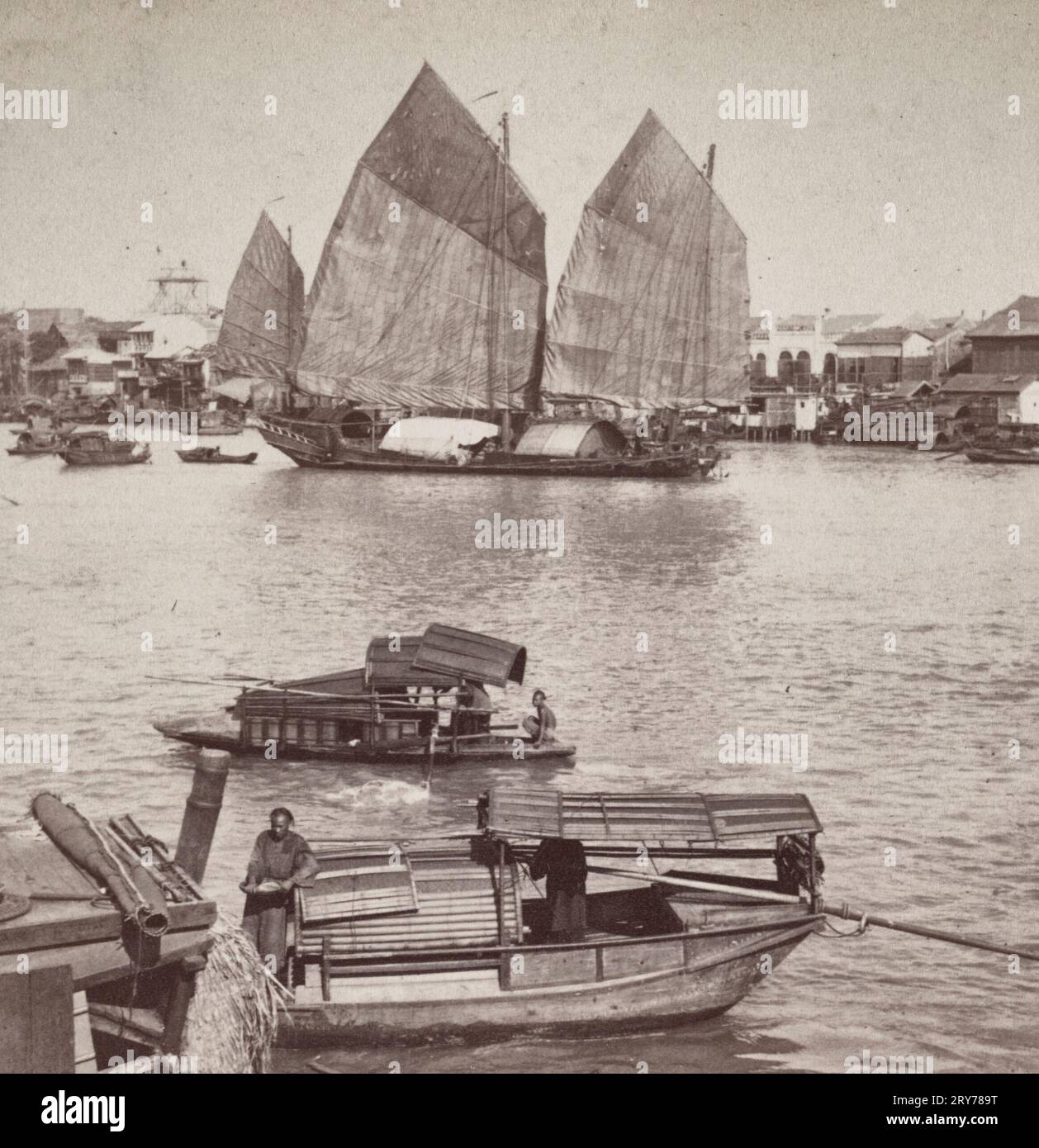 Am Yang-TSE-Kiang (Yangtze-Fluss), Nanking, China, 1896 Stockfoto
