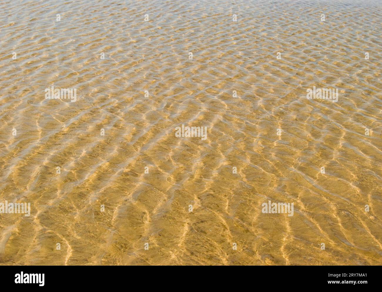 Wasseroberfläche mit sandigem Boden Stockfoto