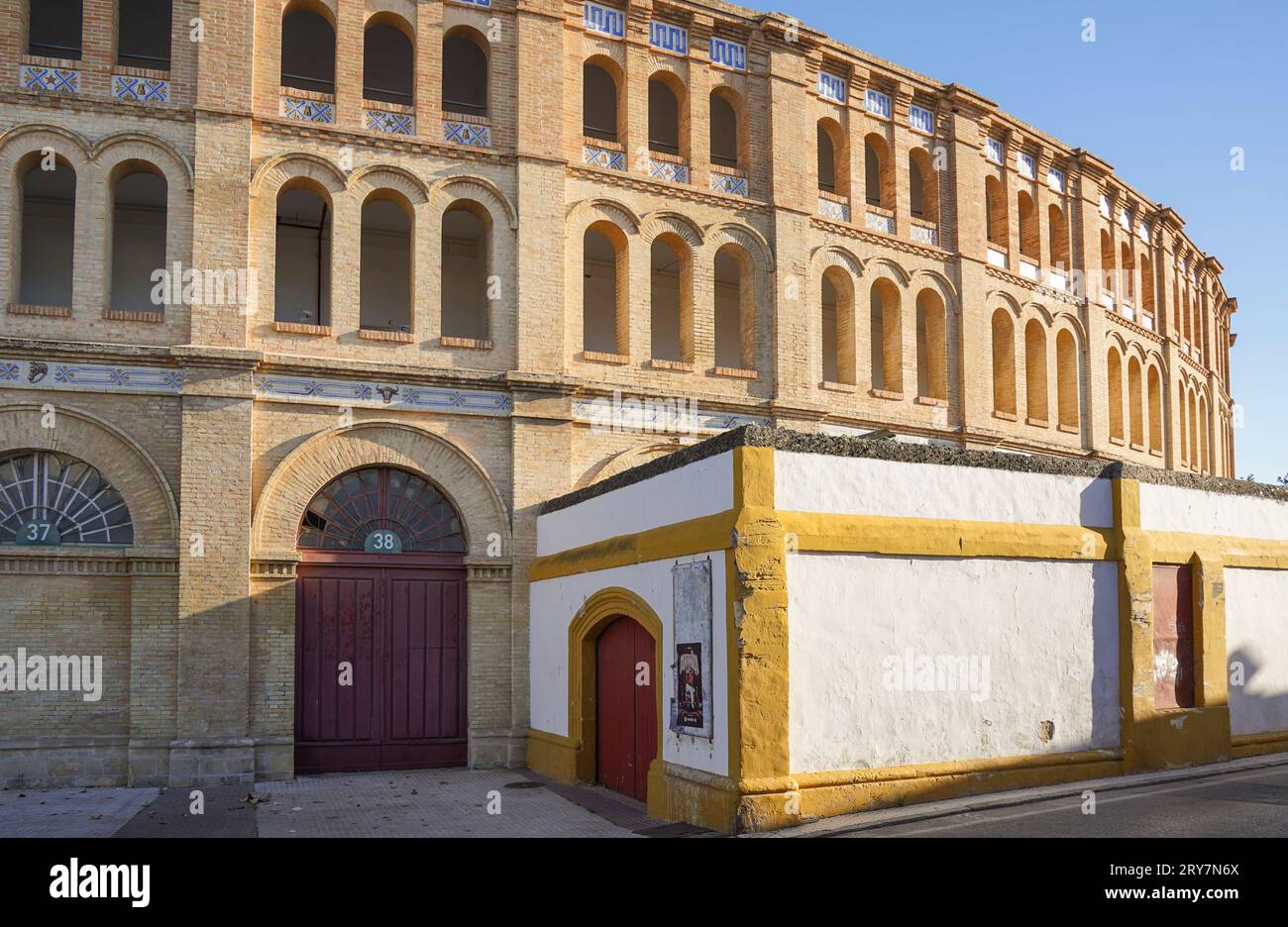 Die Stierkampfarena von El Puerto de Santa María, Provinz Cadiz, Spanien. Stockfoto