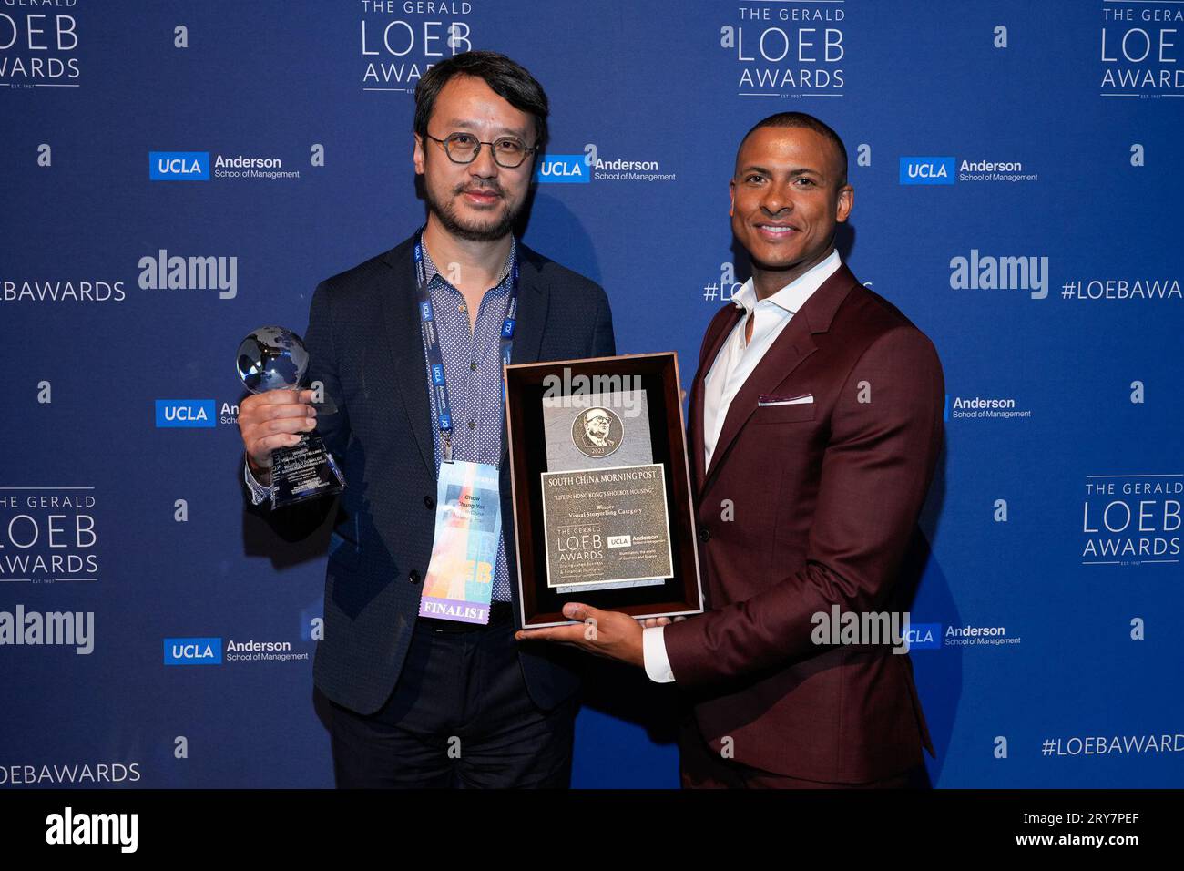 New York, Usa. September 2023 28. New York, New York. Donnerstag, 28. September 2023. Gewinner, Chow Chung Yan, South China Morning Post, Errol Barnett bei den Gerald Loeb Awards 2023, veranstaltet von der UCLA Anderson School of Business, gehalten auf der Capitale in New York City, Donnerstag, 28. September 2023. Foto: Jennifer Graylock/Alamy Live News Stockfoto