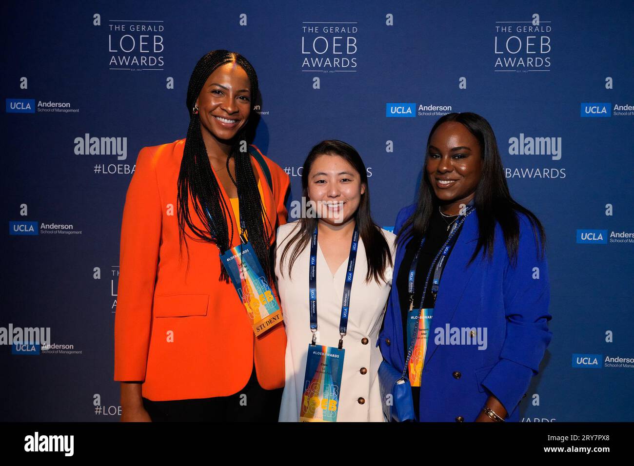 New York, Usa. September 2023 28. New York, New York. Donnerstag, 28. September 2023. Loryn Carter, Ziwei Li, Tamerri ater während der Gerald Loeb Awards 2023, veranstaltet von der UCLA Anderson School of Business, gehalten in der Capitale in New York City, Donnerstag, 28. September 2023. Foto: Jennifer Graylock/Alamy Live News Stockfoto