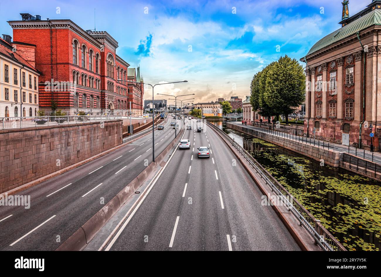 Straßenansicht von Stockholm, Schweden. Stockfoto