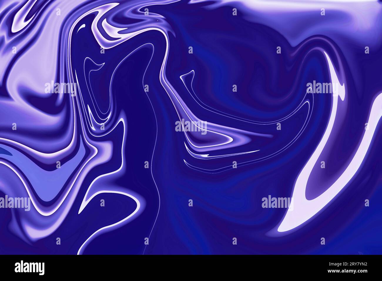Die Fusion von dynamischen Farben, Marmorierung und künstlerischen Ausdrücken in handgemalten Hintergrund mit gemischten flüssigen blauen Farben abstrakt Fluid acr Stockfoto