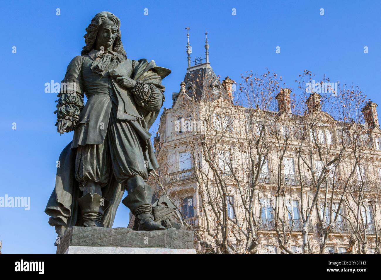 Statue von Pierre Paul Riquet, Gründer des Canal du Midi. Beziers, Occitanie, Frankreich Stockfoto
