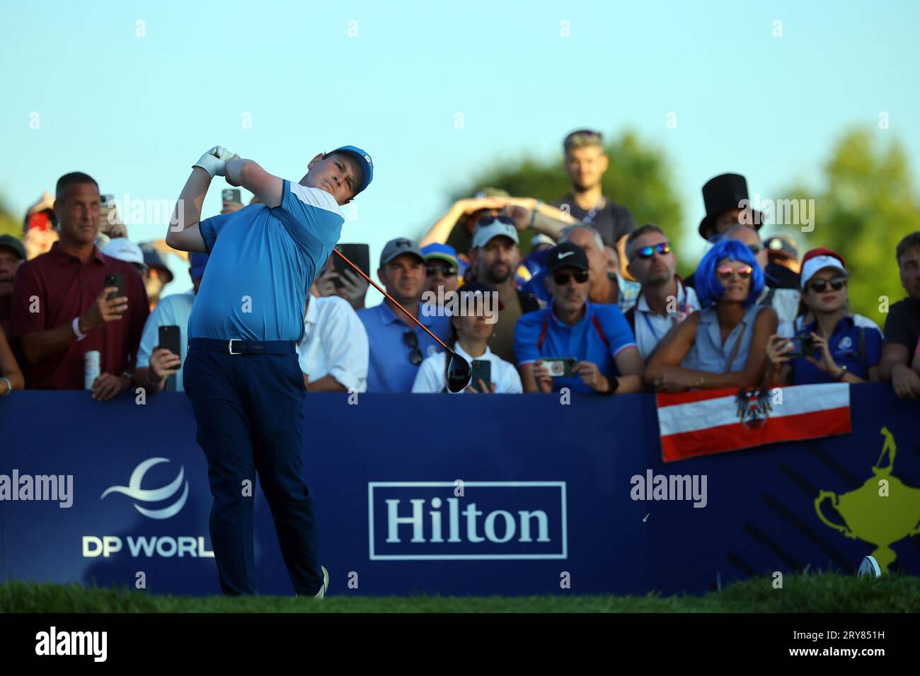 Rom, . September 2023 29. Rom, Italien 29.09.2023: Robert MACINTYRE während der FOURBALL-SPIELE beim RYDER CUP 2023 im Marco Simone Golf & Country Club di Guidonia Montecelio, Roma Credit: Independent Photo Agency/Alamy Live News Stockfoto