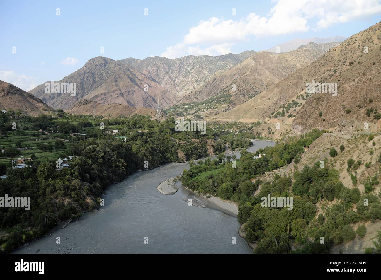 SWAT River im Distrikt Khyber Pakhtunkhwa in Pakistan Stockfoto