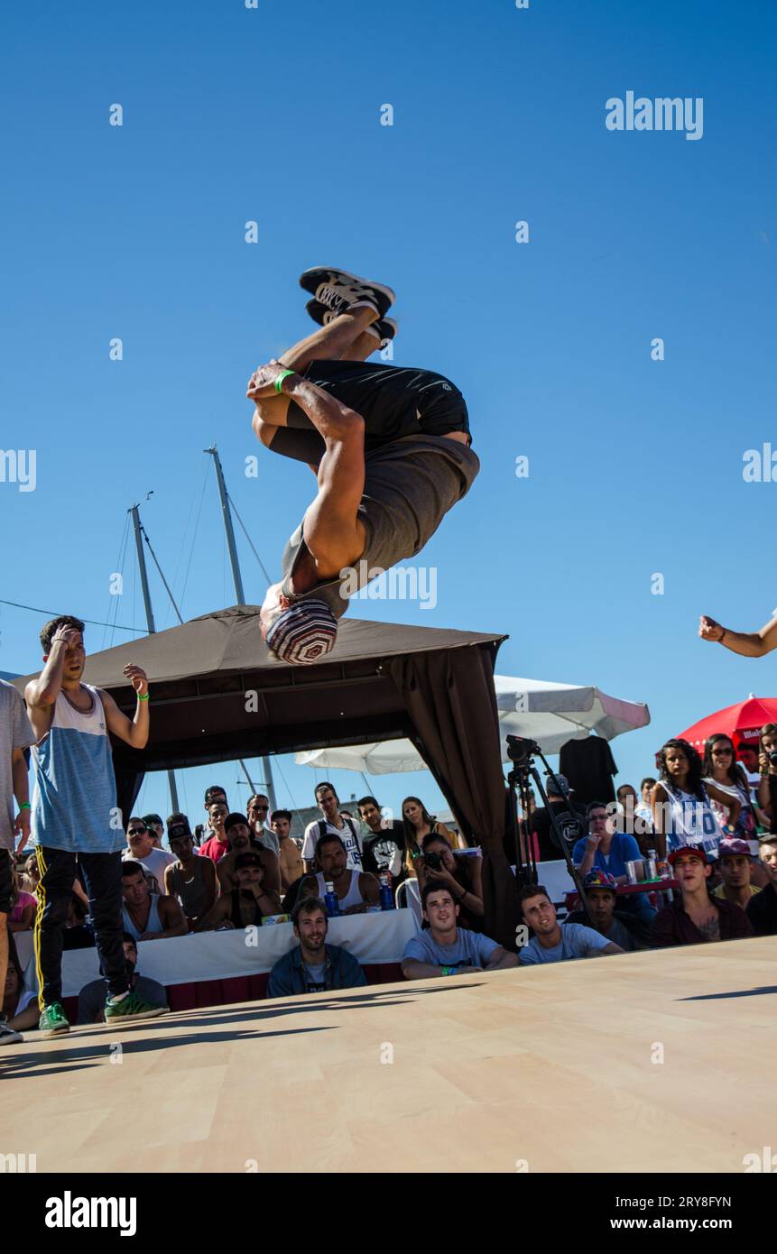 B-Boying Crews warm-up Stockfoto