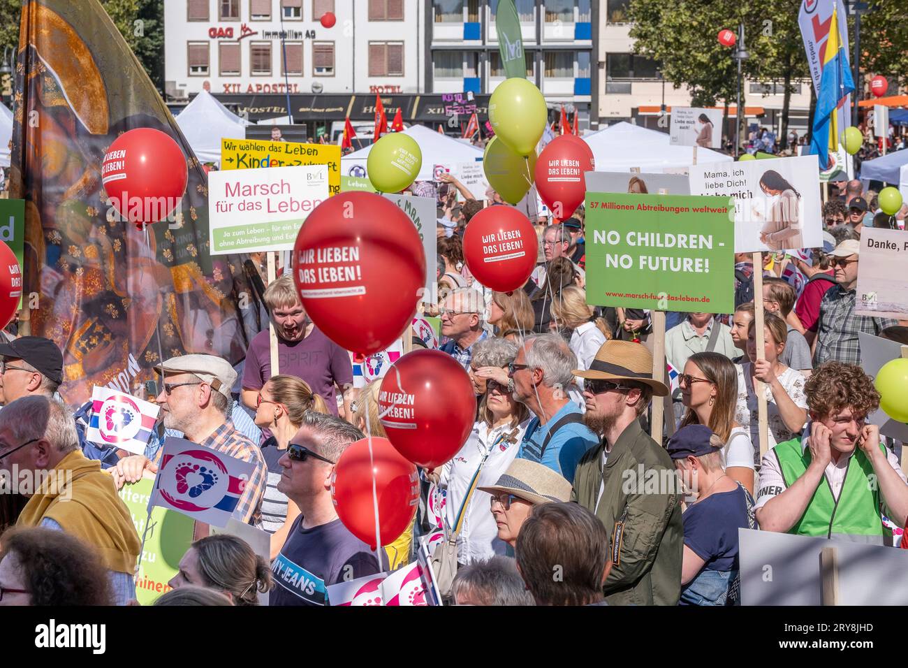 Marsch für das Leben am 16.09.2023 in Köln veranstaltet vom Bundesverband Lebensrecht (BVL) veranstaltet, einem Zusammenschluss mehrere Gruppen aus d Stockfoto
