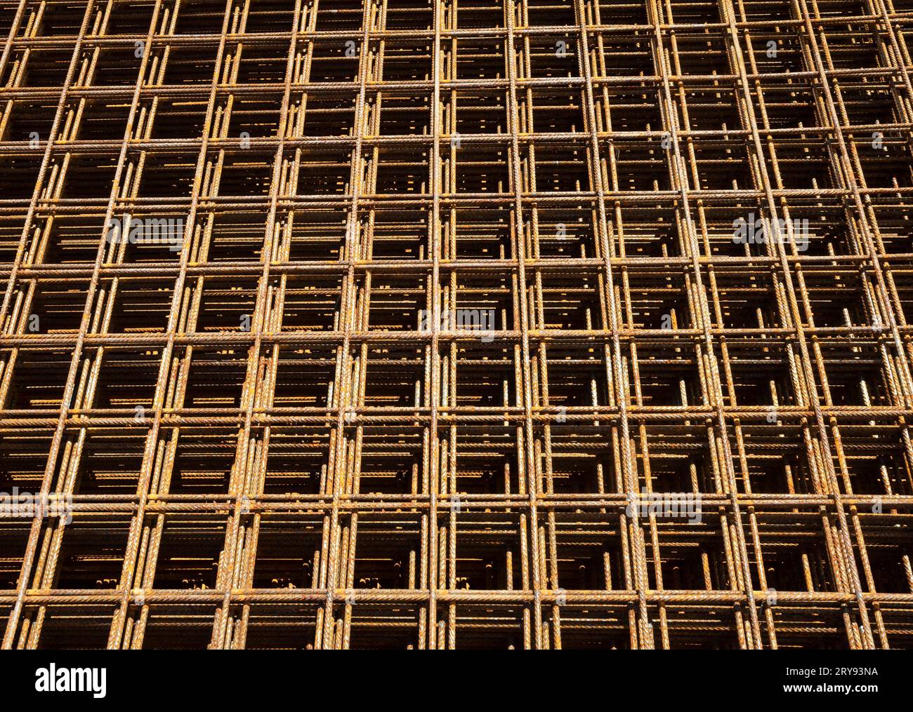 Strukturelles Stahlgeflecht, struktureller Stahl, Eisen, Metall, Struktur, Bau, Baumaterial Stockfoto