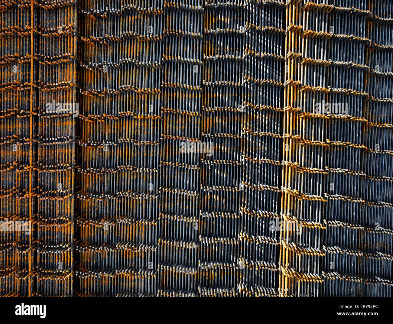 Strukturelles Stahlgeflecht, struktureller Stahl, Eisen, Metall, Struktur, Bau, Baumaterial Stockfoto