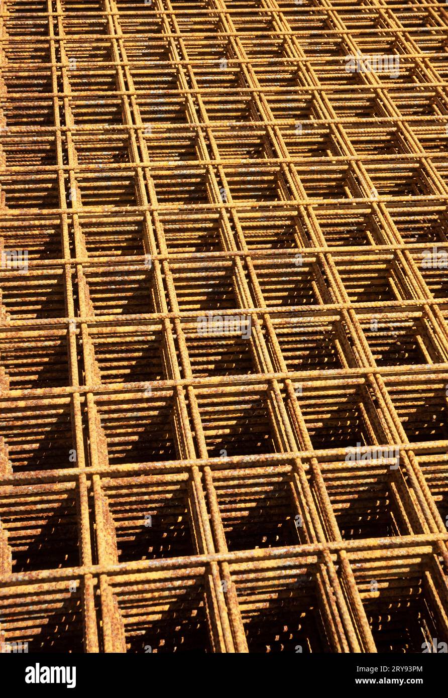 Strukturelles Stahlgeflecht, struktureller Stahl, Eisen, Metall, Struktur, Bau, Baumaterial Stockfoto