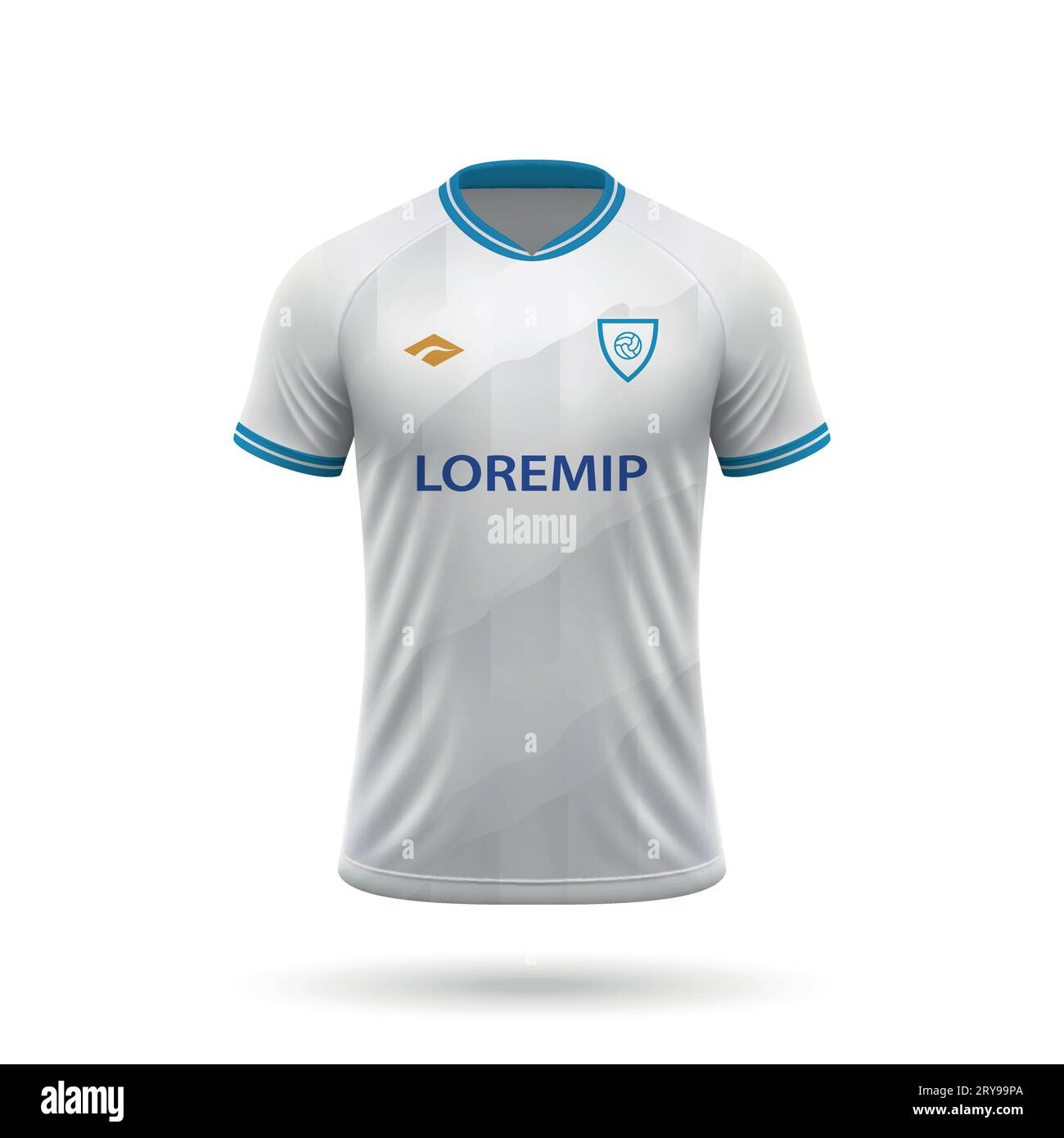 Realistisches 3D-Fußballtrikot mit Stil, Trikotschablone für Fußballtrikot 2023 Stock Vektor