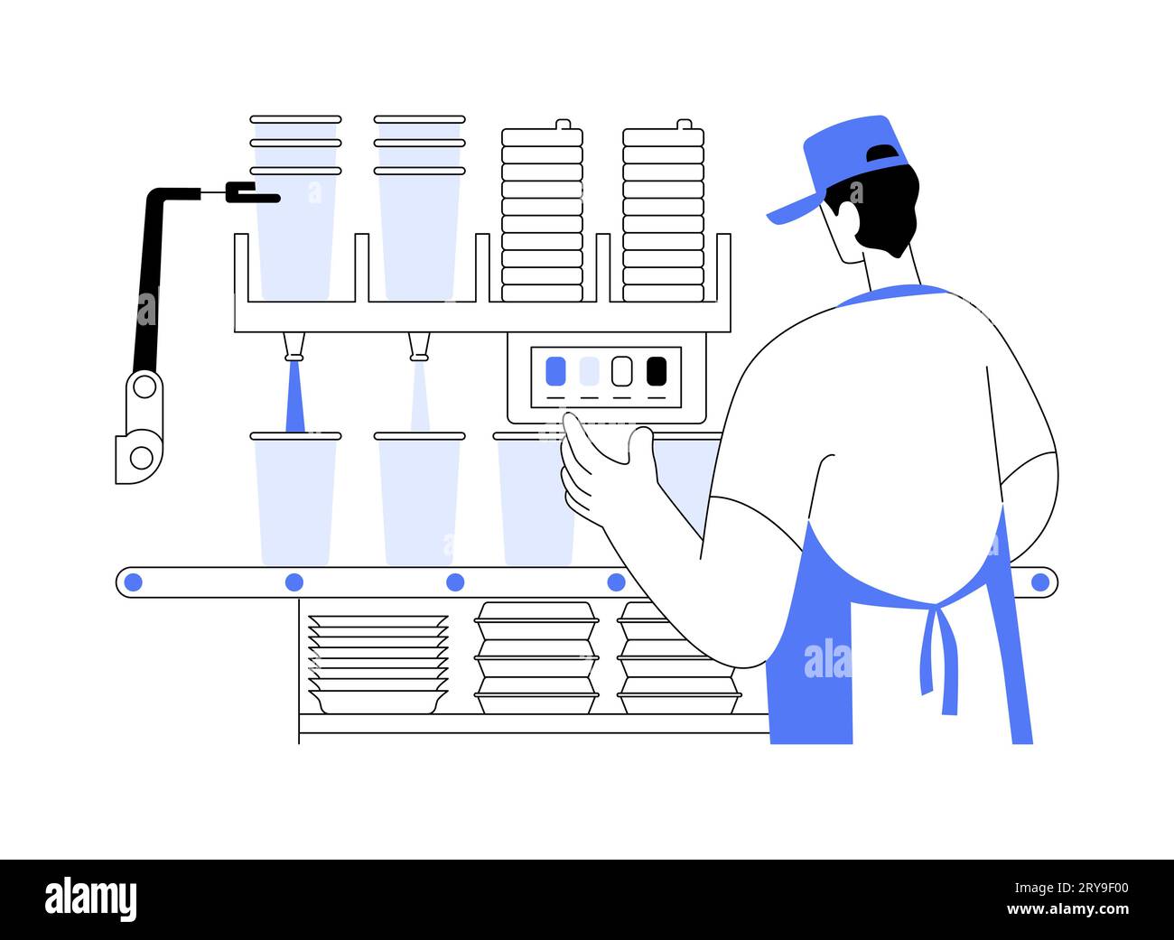 Abstrakte Konzeptvektorillustration für robotische Dispensierung. Stock Vektor