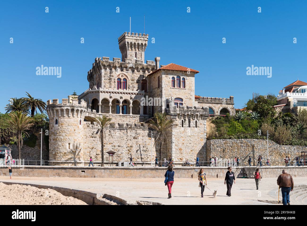 Schloss am Tamariz Beach Stockfoto