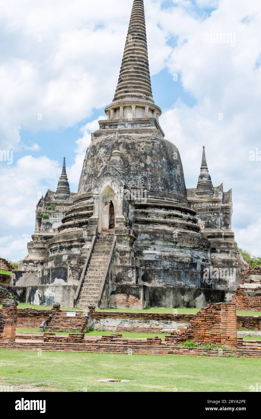 Ayutthaya, Thailand - 09 20 2023 : Wat Phra Si Sanphet ist einer der berühmten Tempel in der Provinz Phra Nakhon Si Ayutthaya, Thailand. Tempel in Phra Na Stockfoto