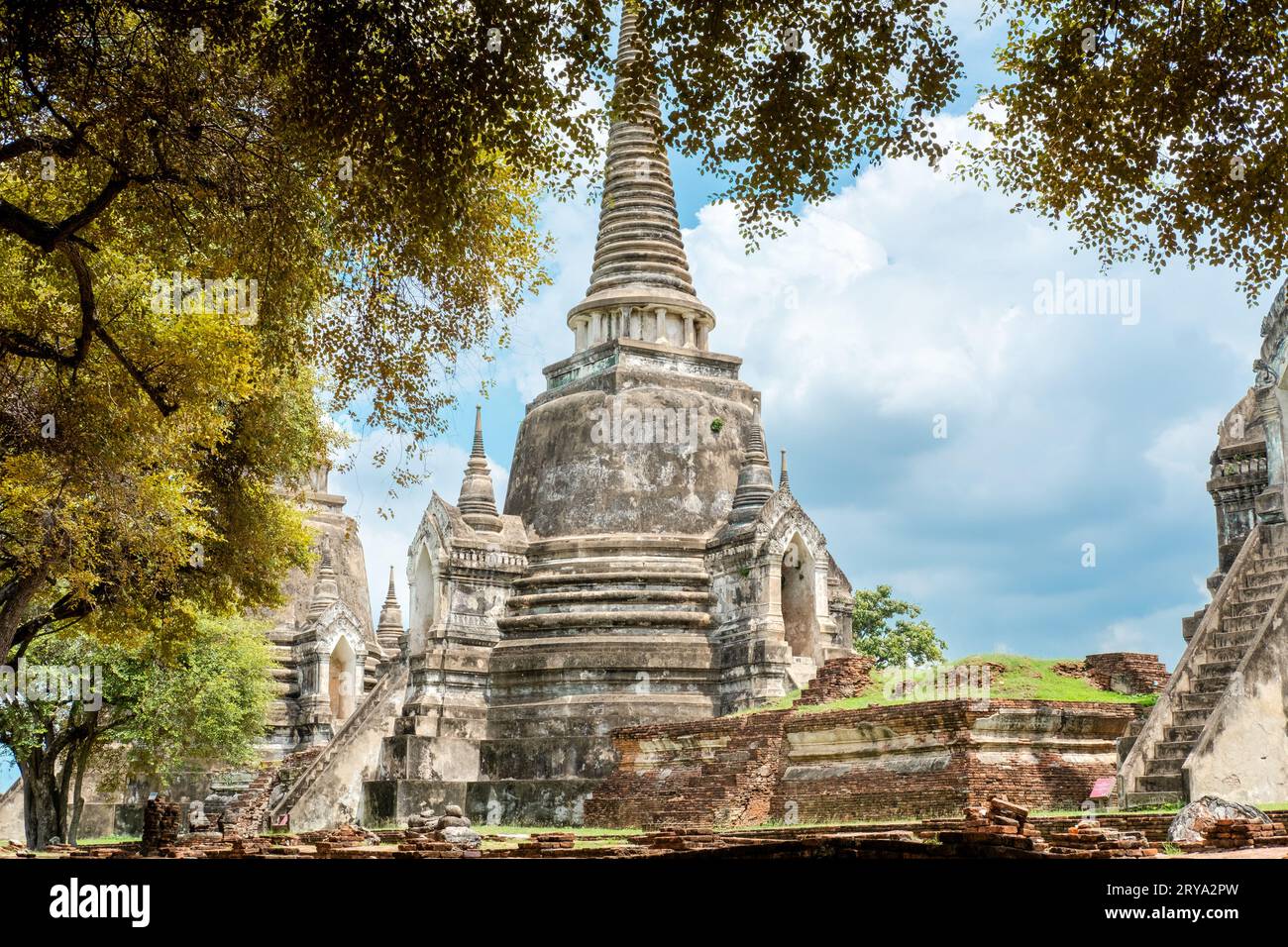 Ayutthaya, Thailand - 09 20 2023 : Wat Phra Si Sanphet ist einer der berühmten Tempel in der Provinz Phra Nakhon Si Ayutthaya, Thailand. Tempel in Phra Na Stockfoto