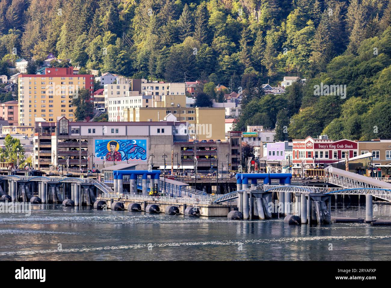 Blick auf das Stadtzentrum von Juneau, Alaska, USA Stockfoto
