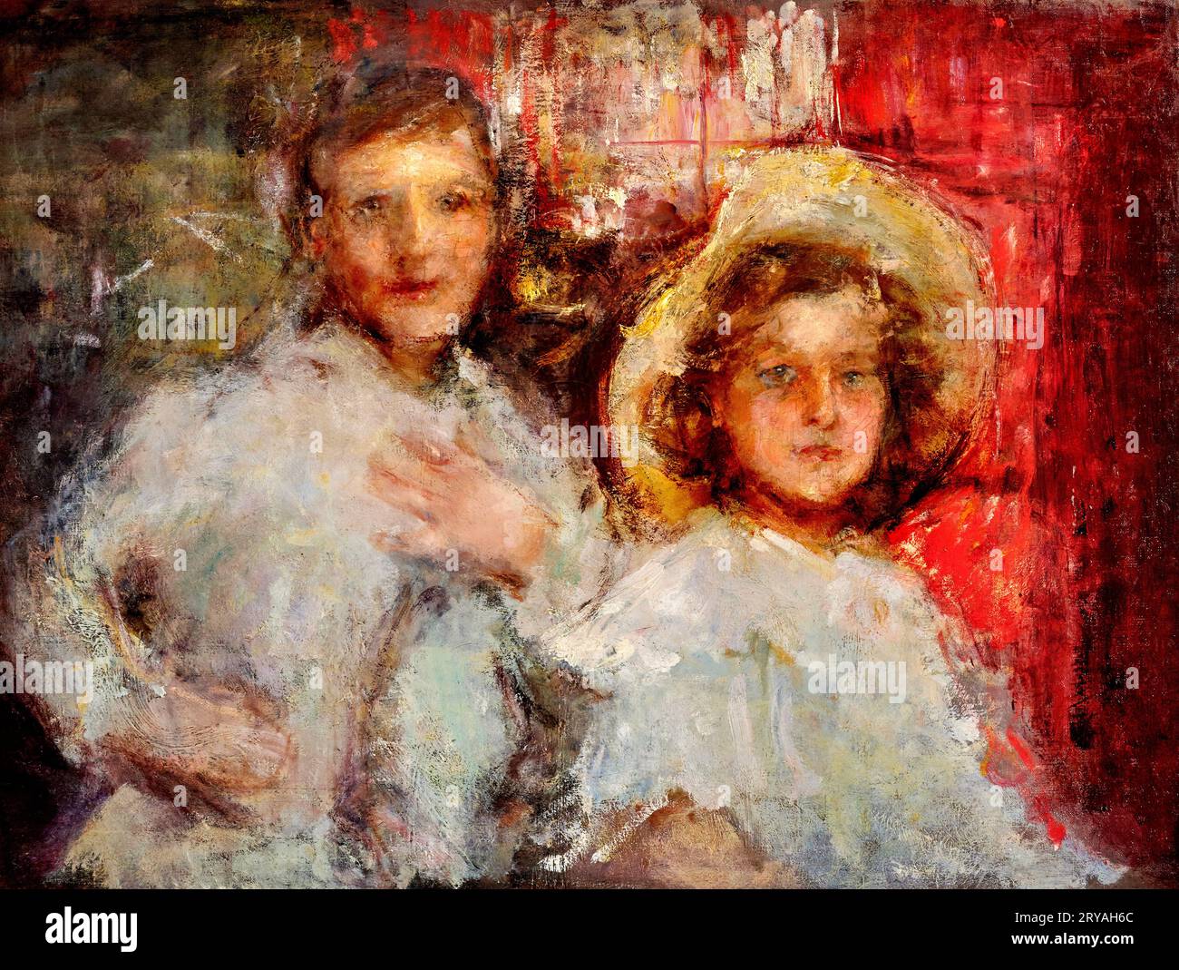Ritratto di due fanciulli - olio su tela - Giovanni Trussardi Volpi - 1912 - Clusone (BG) Museo Arte Tempo Stockfoto