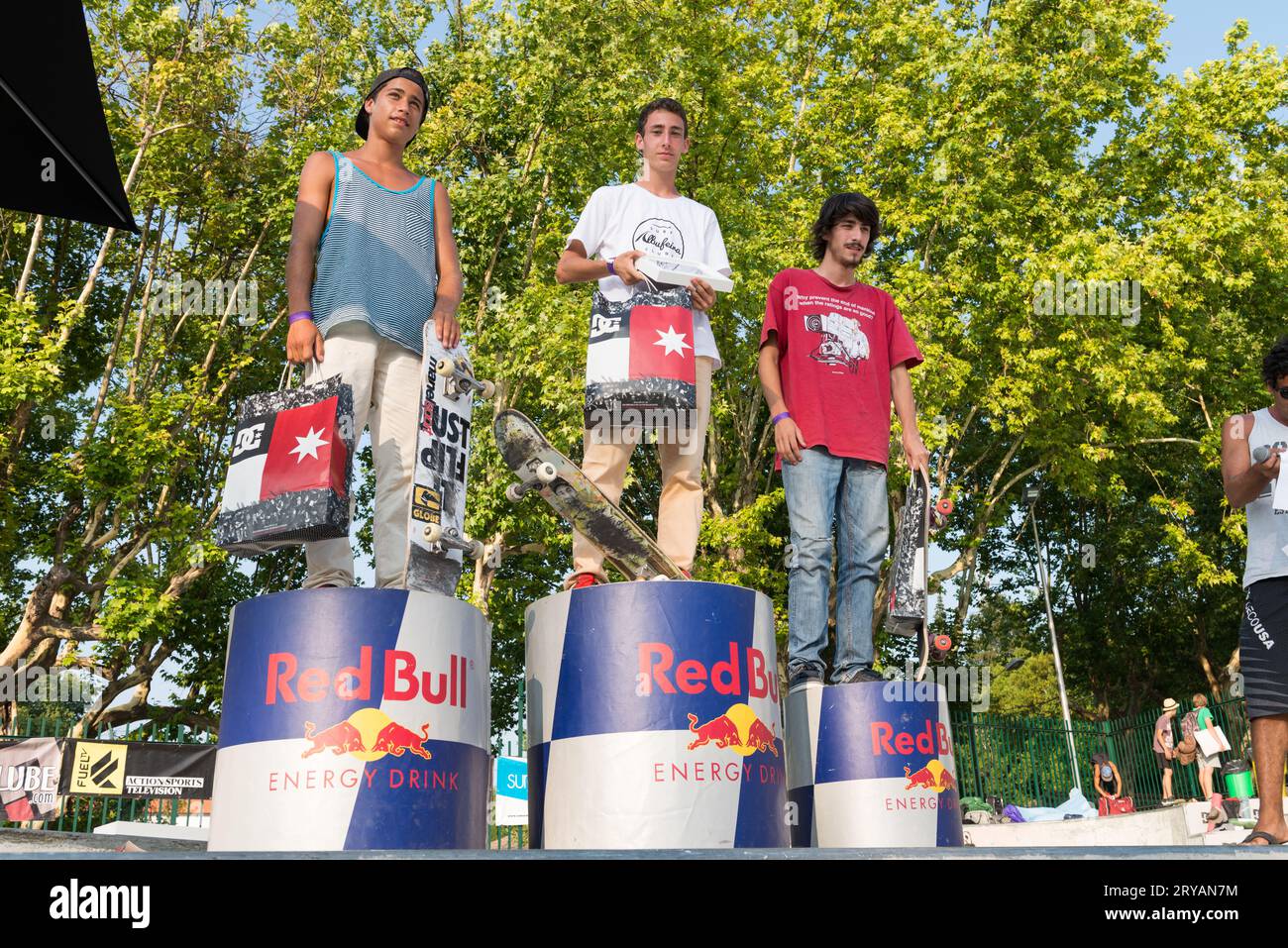 Beviers Podium bei der 2nd Stage DC Skate Challenge von Fuel TV Stockfoto