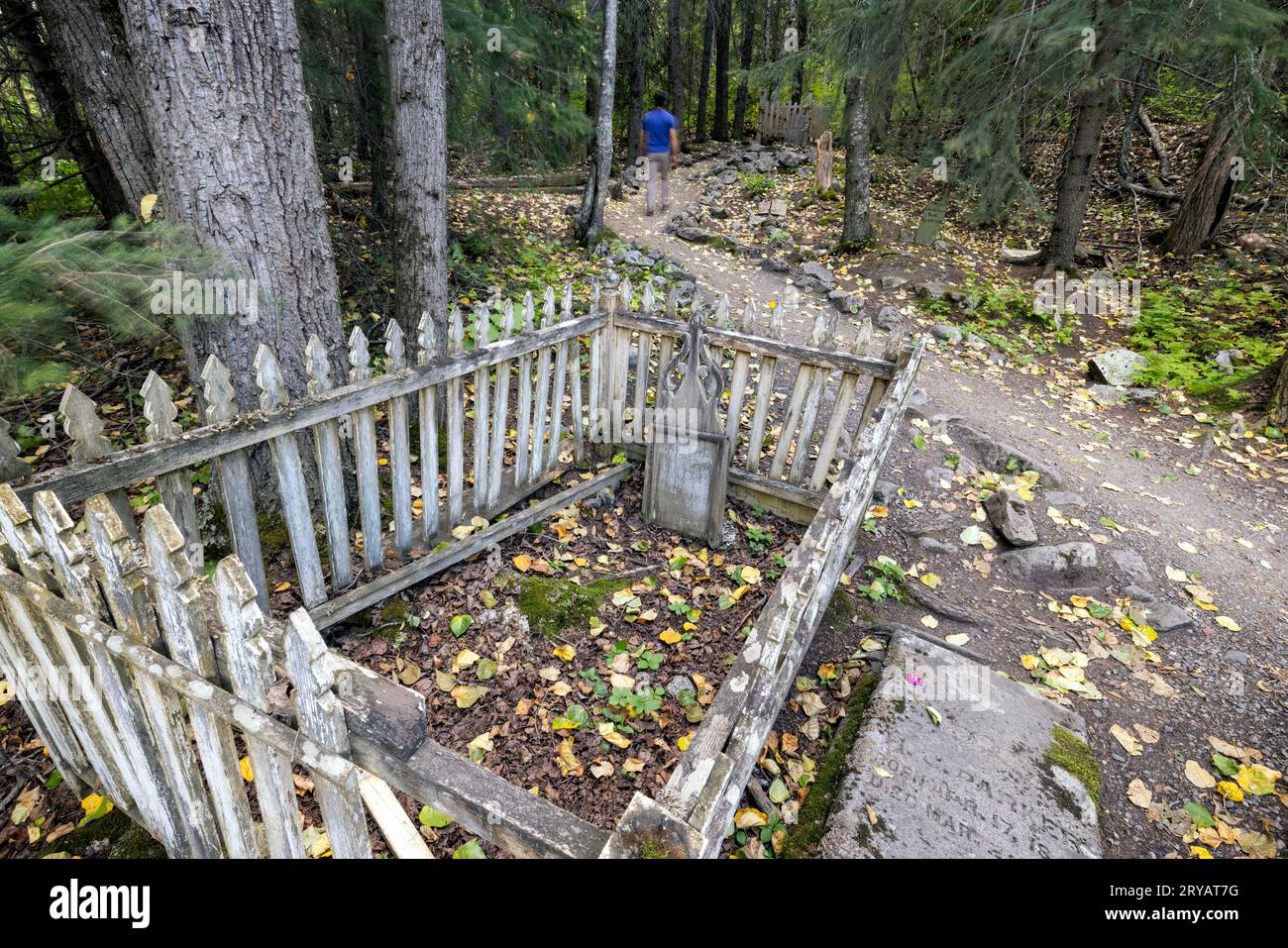 Gold Rush Cemetery - Skagway, Alaska, USA Stockfoto