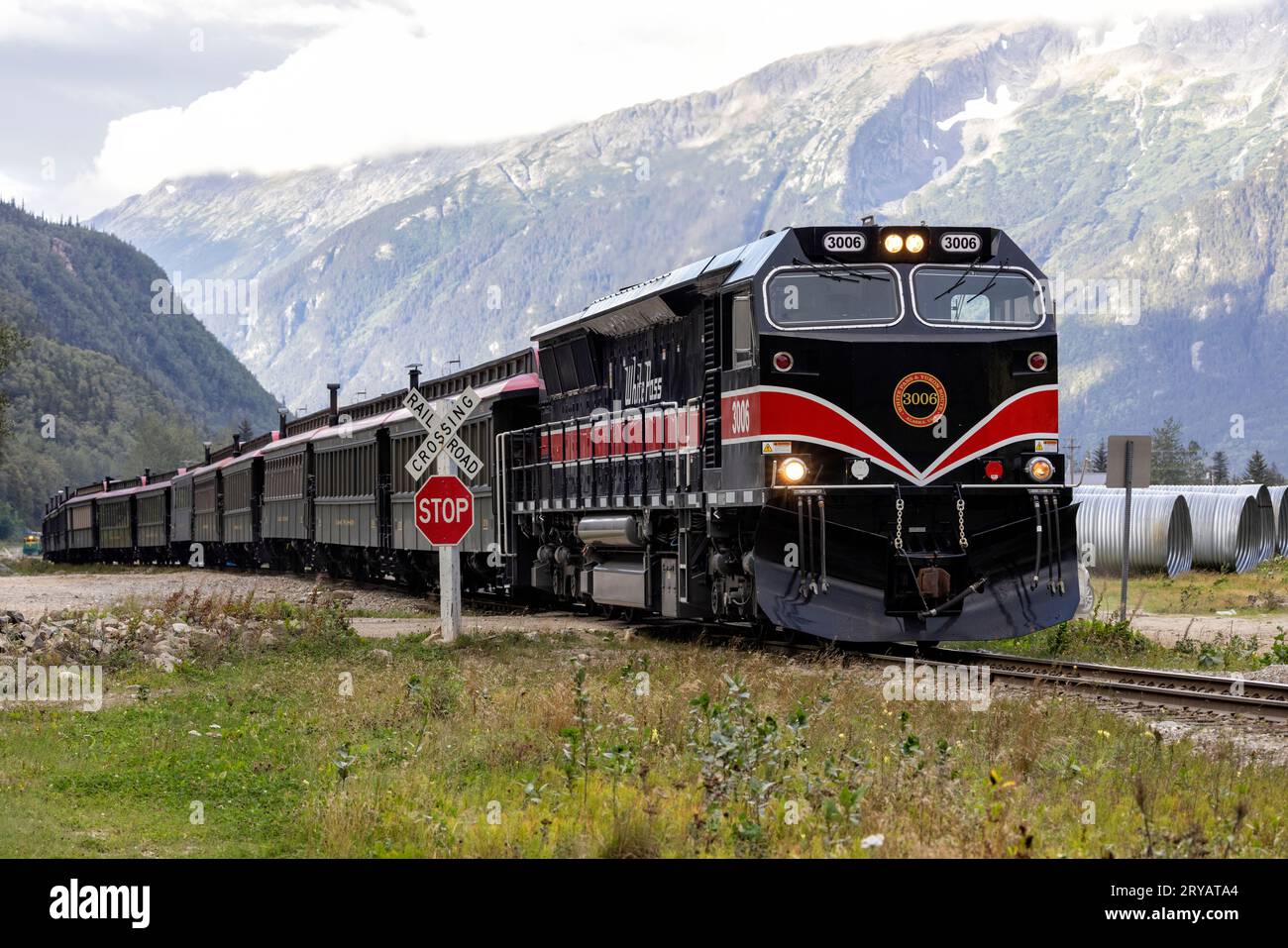 White Pass & Yukon Route Railway Train - Skagway, Alaska, USA Stockfoto