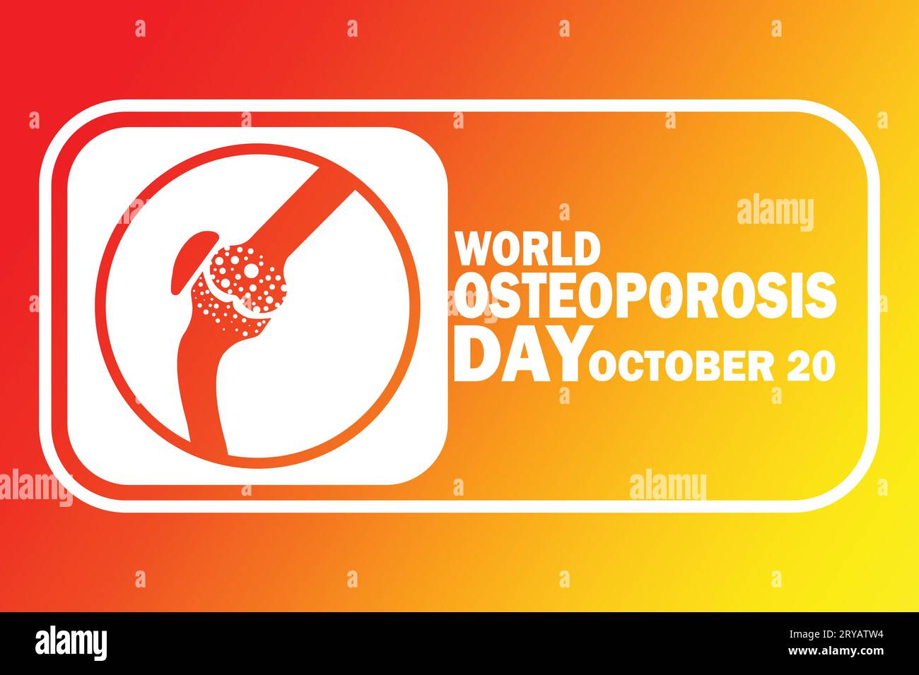 Weltosteoporose-Tag. Oktober. Urlaubskonzept. Vorlage für Hintergrund, Banner, Karte, Poster mit Textbeschriftung. Vektorillustration Stock Vektor