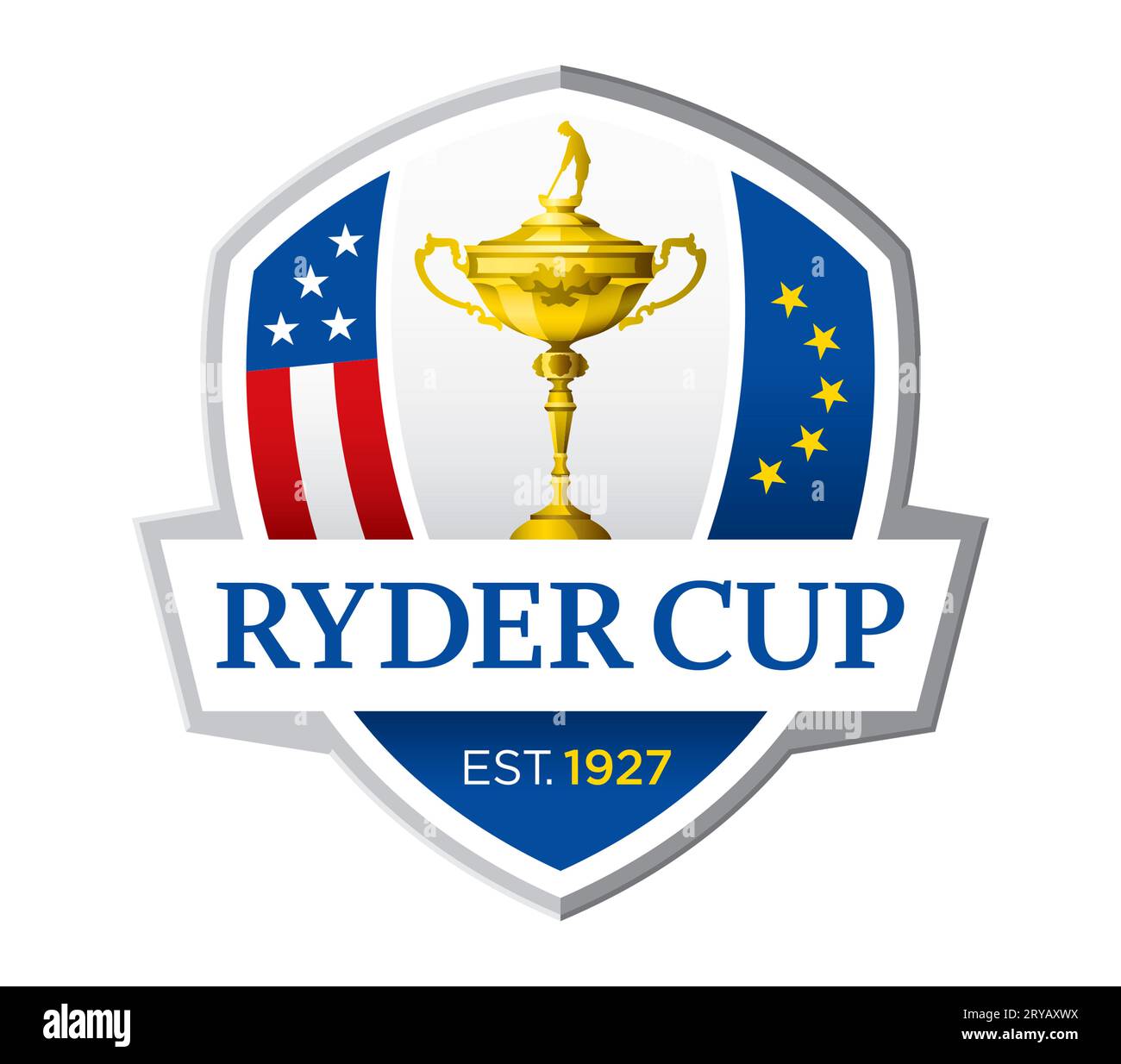 Ryder Cup Logo – Golfwettbewerb zwischen Teams aus Europa und den USA Stockfoto