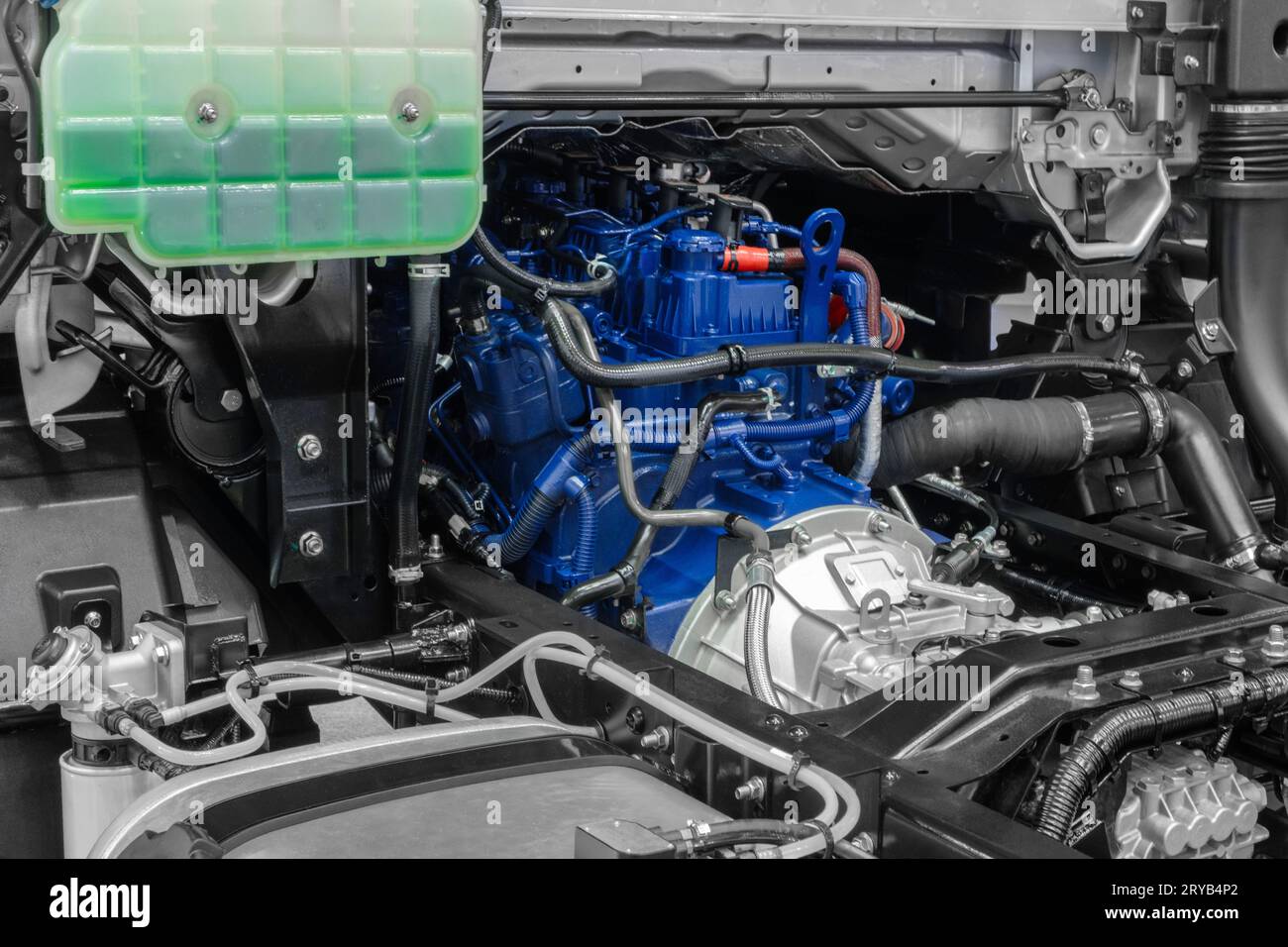 Dieselmotor und Getriebedieselmotor. Motordetails Dieselmotor Stockfoto