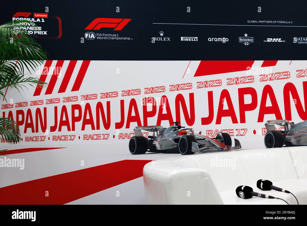 Suzuka Grand Prix Circuit, 30. September 2023: Der Medien-Interview-Raum während des Japan Formel 1 Grand Prix 2023. Stockfoto