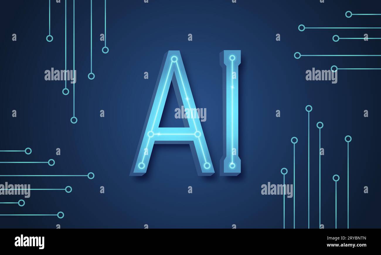 Vektorhintergrund mit künstlicher Intelligenz. Künstliche Intelligenz. Stock Vektor