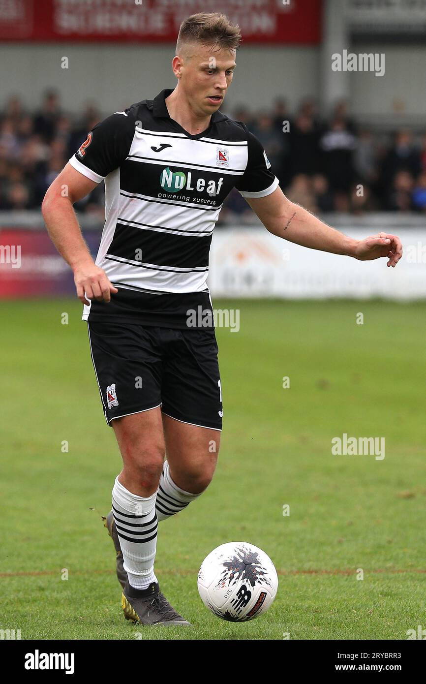 Jack Hannah aus Darlington während des dritten Qualifikationsrunden-Spiels des FA Cup zwischen Darlington und Scarborough Athletic in Blackwell Meadows, Darlington am Samstag, den 30. September 2023. (Foto: Robert Smith | MI News) Credit: MI News & Sport /Alamy Live News Stockfoto