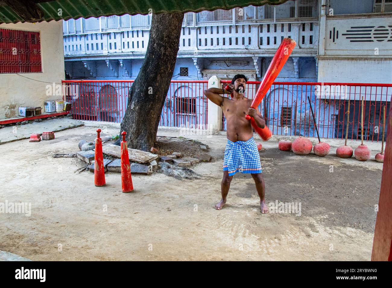 Traditioneller indischer Wrestler oder Pahelwan Stockfoto