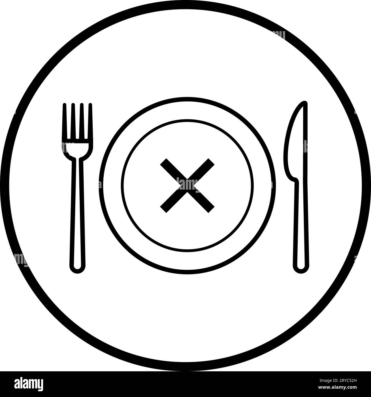 Appetitlosigkeit, Diät und Anorexie, isoliertes Symbol Stock Vektor