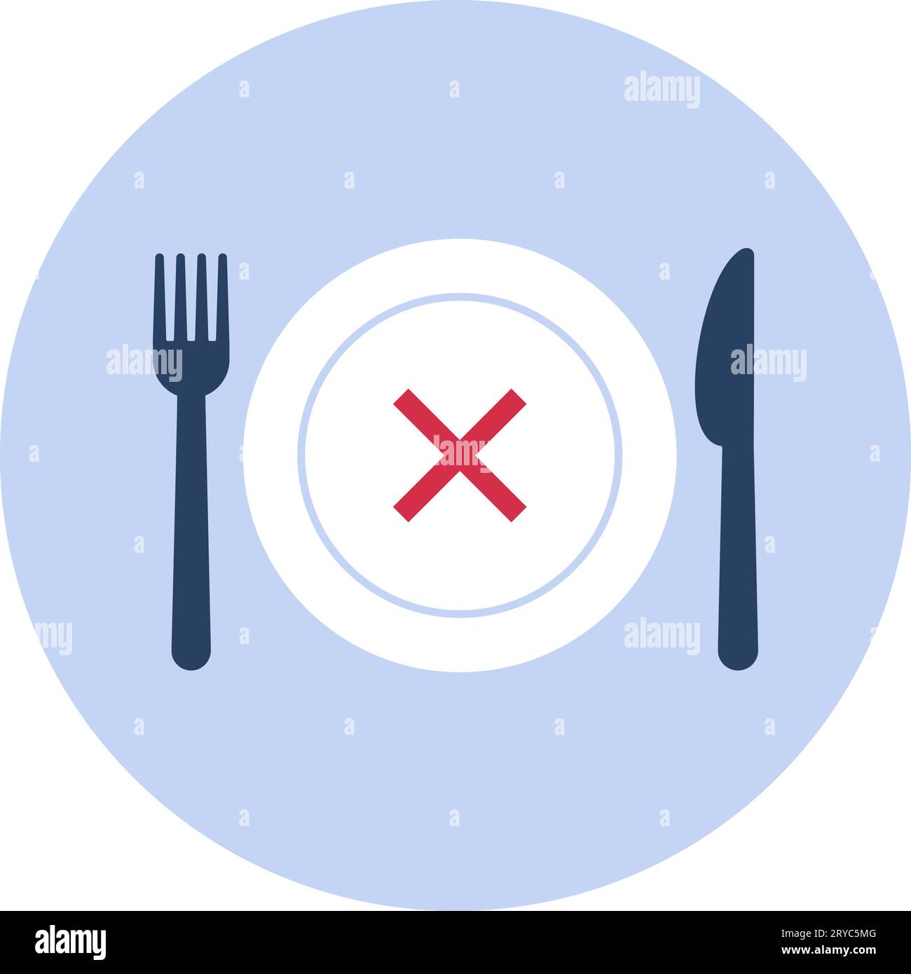 Appetitlosigkeit, Diät und Anorexie, isoliertes Symbol Stock Vektor