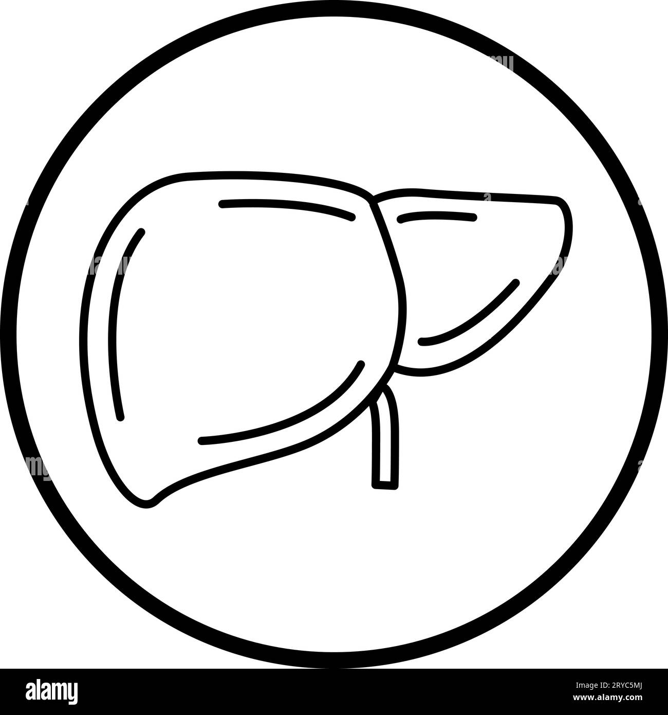 Vergrößerte Leberhepatomegalie, isoliertes medizinisches Symbol Stock Vektor