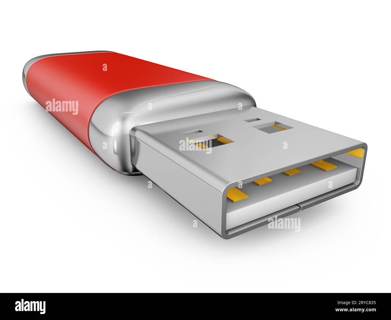 USB-Laufwerk in roter Farbe Stockfoto