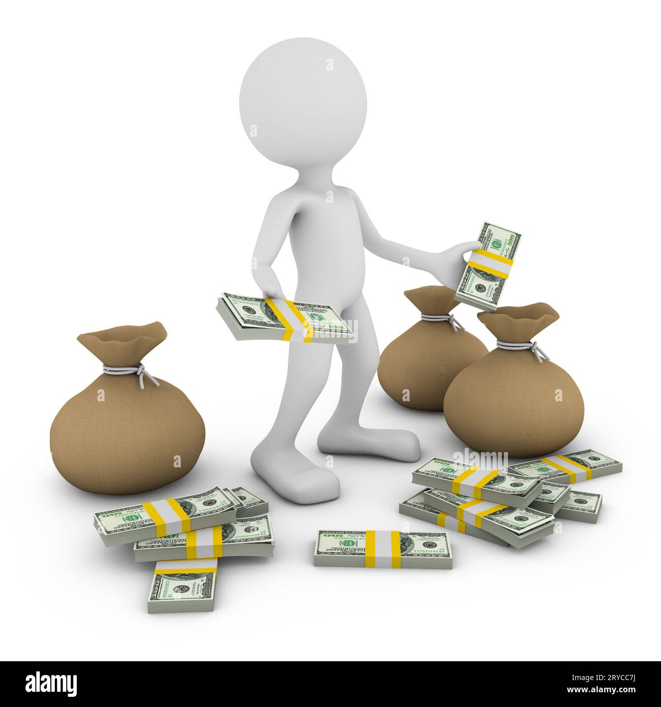 Mann mit Dollar Stockfoto