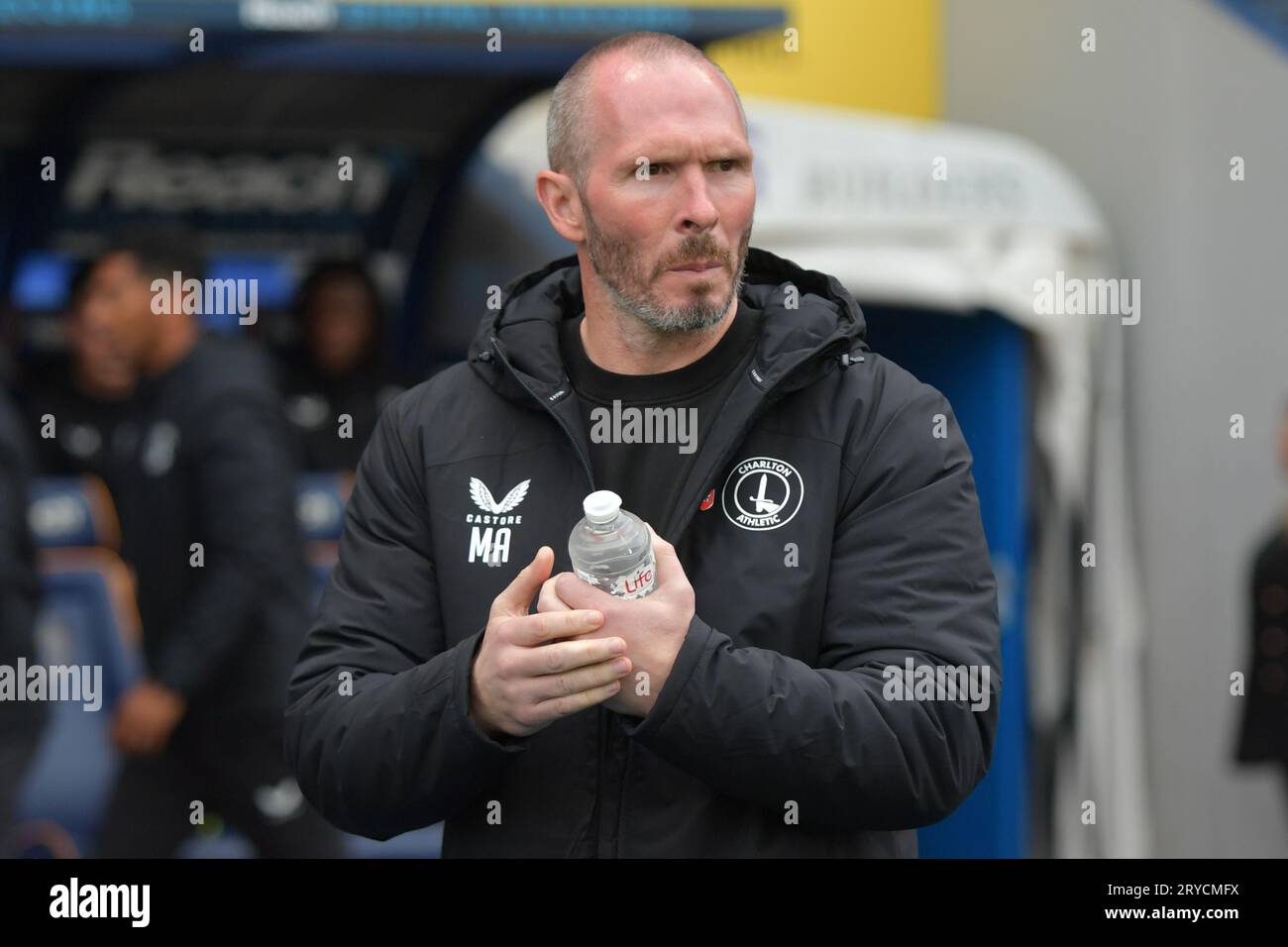 Shrewsbury, England. September 2023 30. Charlton Athletic Head Coach Michael Appleton vor der Sky Bet EFL League One zwischen Shrewsbury Town und Charlton Athletic im Croud Meadow. Kyle Andrews/Alamy Live News Stockfoto