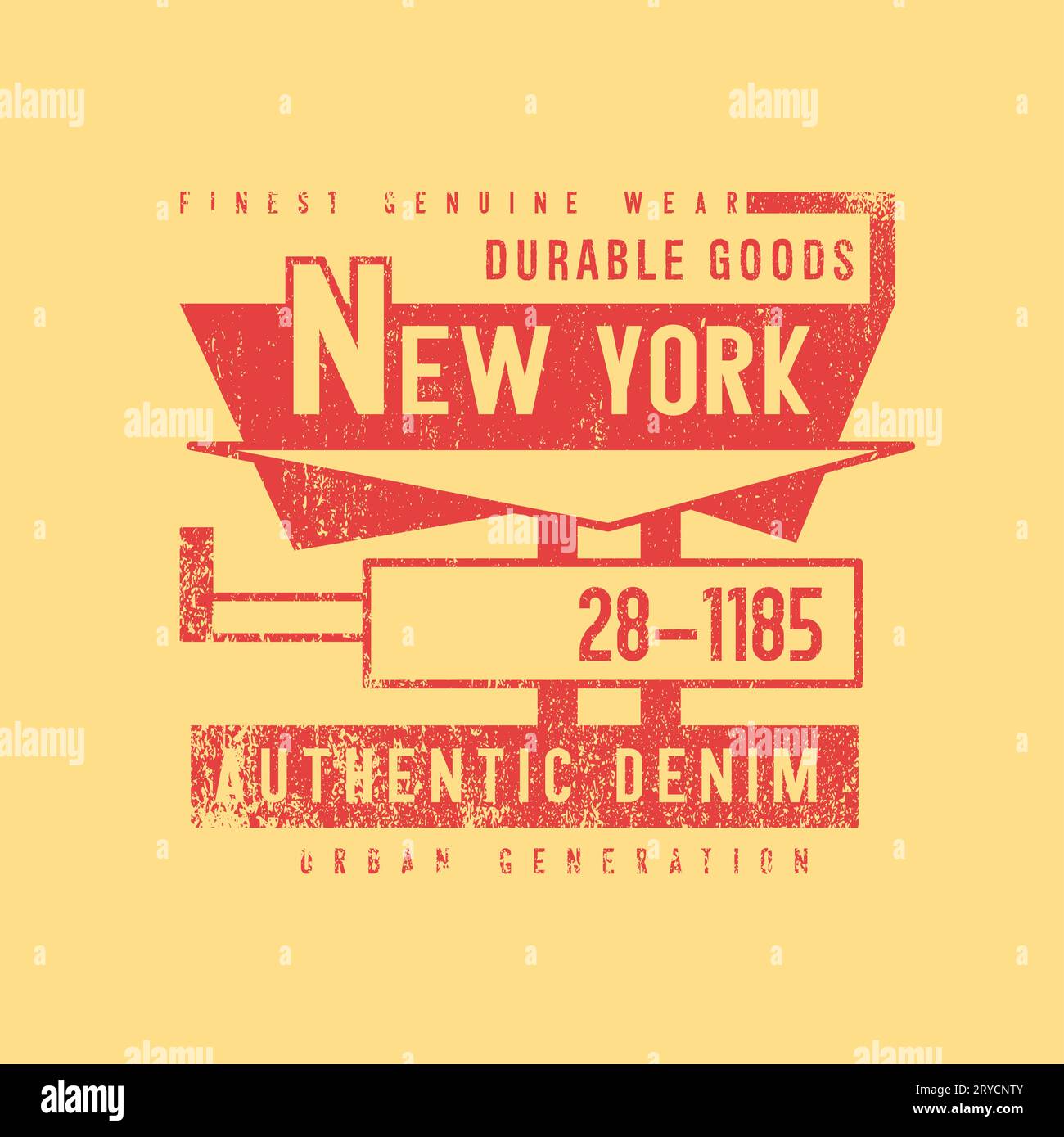 Vintage Graphic New york authentische Denim Typografie Varsity Grunge Text Poster für T-Shirt Print Design Vektor Illustration Stock Vektor